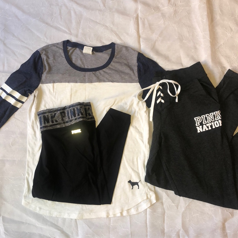 VS PINK Bundle: tshirt, leggings, joggers